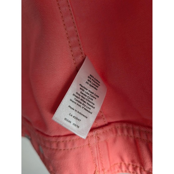 Talbots Jacket Womens Medium Pink Stretch Denim Button Front Jean Style - Picture 4 of 6